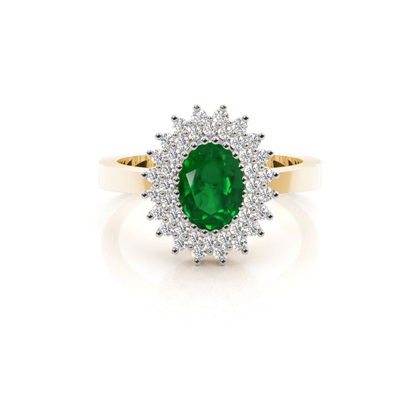 Yellow Gold Emerald Diamond Rings