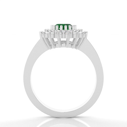 Zinke Smaragd Oval Halo Ring