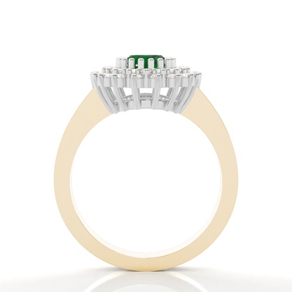 Zinke Smaragd Oval Halo Ring