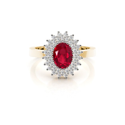 Yellow Gold Gemstone Diamond Engagement Rings