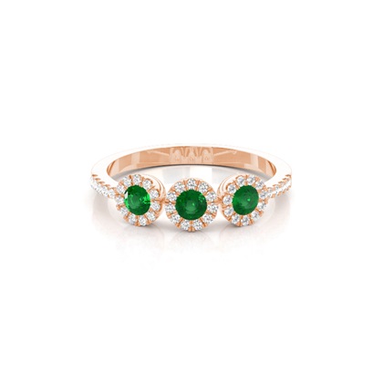 Rose Gold Emerald Diamond Rings