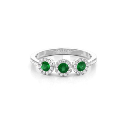 Round Emerald Diamond Rings