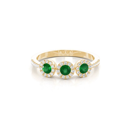 Yellow Gold Emerald Diamond Rings