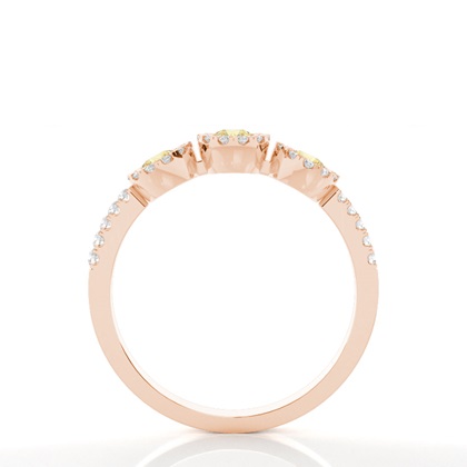 Zargenfassung Gelber Diamant Drei Stein Ring