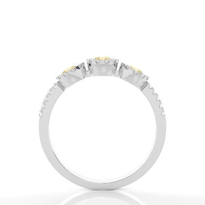 Zargenfassung Gelber Diamant Drei Stein Ring