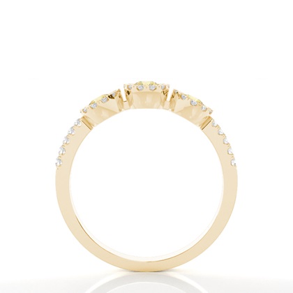 Zargenfassung Gelber Diamant Drei Stein Ring