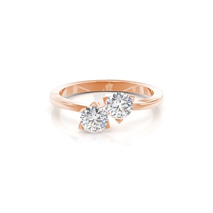 Rose Gold Toi Et Moi Rings Diamond