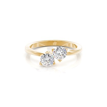 Yellow Gold Two Stone Diamond Rings