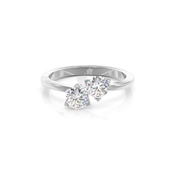 Prong Einstellung Plain Two Stone Ring