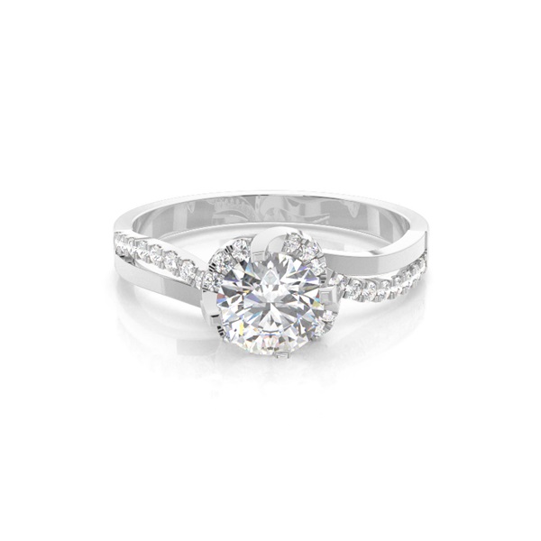White Gold Side Stone Diamond Engagement Ring
