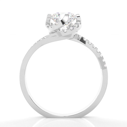 White Gold Side Stone Diamond Engagement Ring