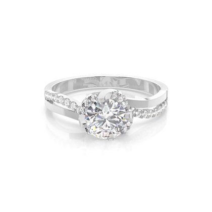 White Gold Side Stone Diamond Engagement Ring