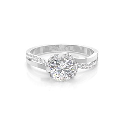 White Gold Side Stone Diamond Engagement Ring
