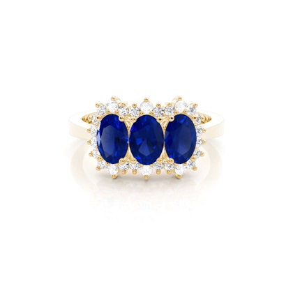 Yellow Gold Three Stone Diamond Rings