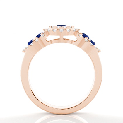 Rose Gold Gemstone Diamond Rings