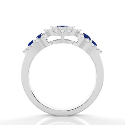 Brilliant Silber Saphir Diamantringe