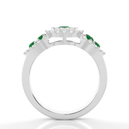 Zinke runder Cluster Smaragd Ring