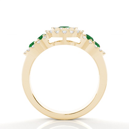 Zinke runder Cluster Smaragd Ring