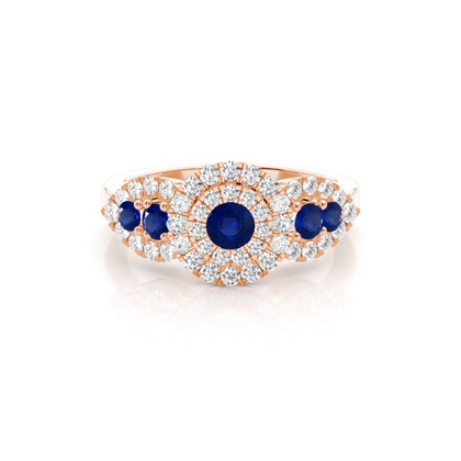 Rose Gold Sapphire Diamond Engagement Rings