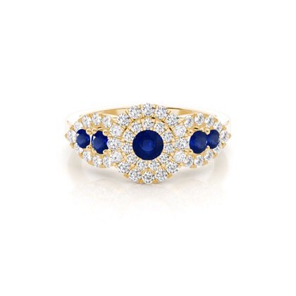 Yellow Gold Sapphire Diamond Engagement Rings