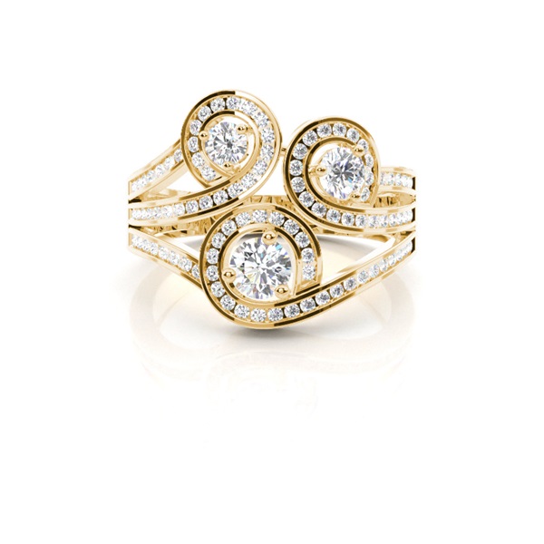 3 Prong Setting Round Diamond Fashion Ring