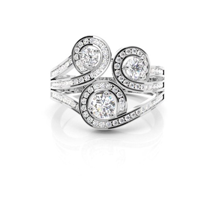 3 Prong Setting Round Diamond Fashion Ring