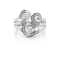 Moderner Diamantring Rund mit 3 Krappen