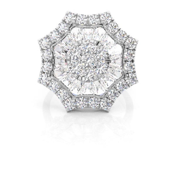 Prong Setting Round Diamond Cluster Ring