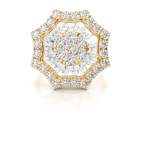Prong Setting Round Diamond Cluster Ring