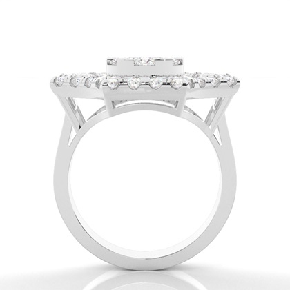 Prong Setting Round Diamond Cluster Ring