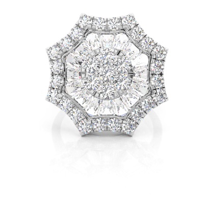 Prong Setting Round Diamond Cluster Ring