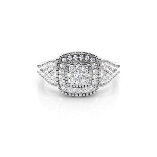 Prong Setting Round Diamond Cluster Ring