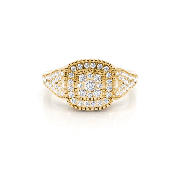 Prong Setting Round Diamond Cluster Ring