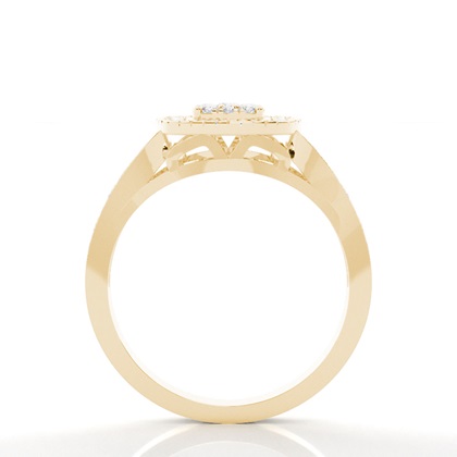 Yellow Gold Cluster Diamond Rings