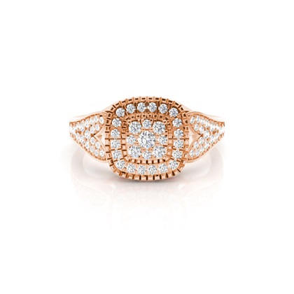 Round Cluster Diamond Rings