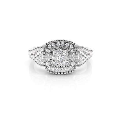 Prong Setting Round Diamond Cluster Ring