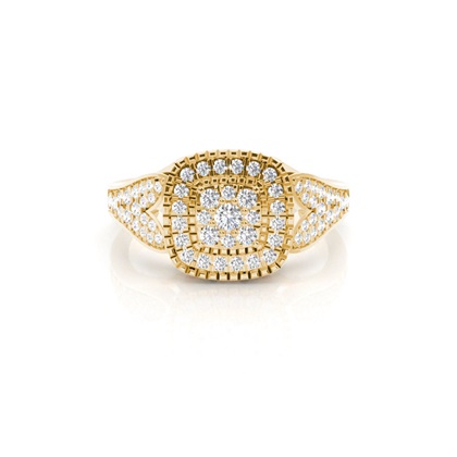 Round Cluster Diamond Rings
