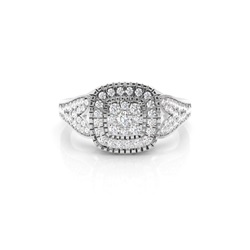 Diamant-Clusterring in runder Krappenfassung
