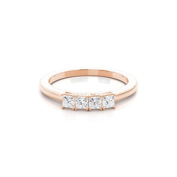 4 Prong Setting Princess Half Eternity Diamond Ring