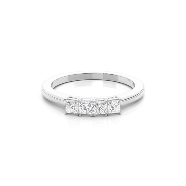 4 Prong Setting Princess Half Eternity Diamond Ring