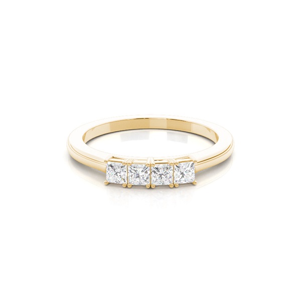 4 Prong Setting Princess Half Eternity Diamond Ring