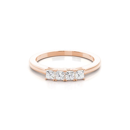Rose Gold Half Eternity Diamond Rings