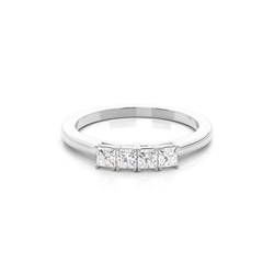 4 Prong Setting Princess Half Eternity Diamond Ring