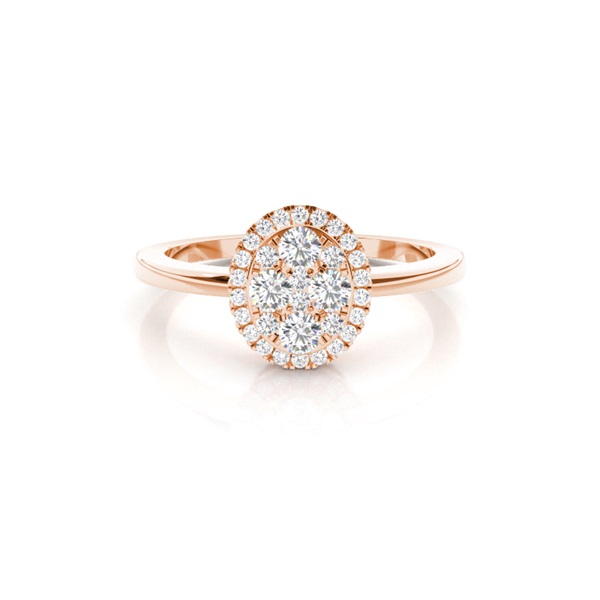 Prong Setting Round Diamond Cluster Ring