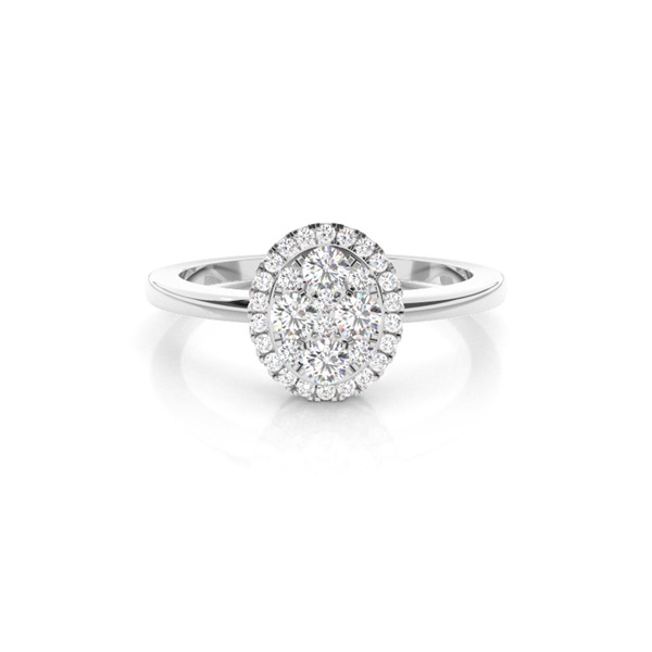 Prong Setting Round Diamond Cluster Ring