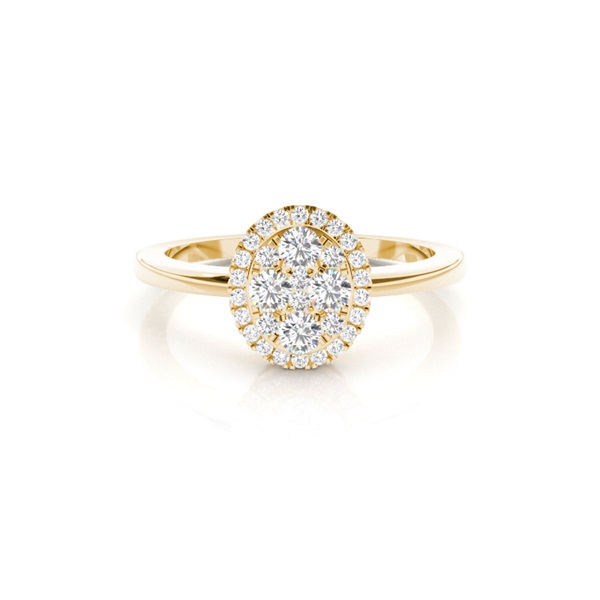 Prong Setting Round Diamond Cluster Ring