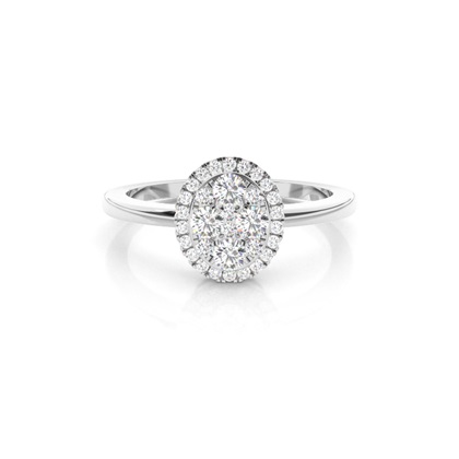 Prong Setting Round Diamond Cluster Ring