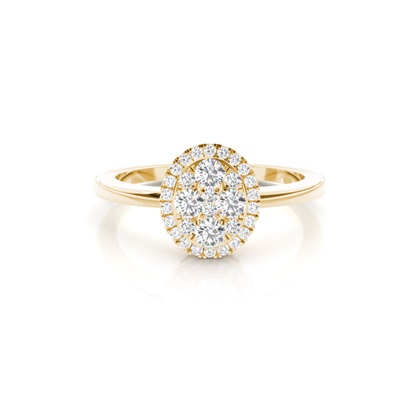 Prong Setting Round Diamond Cluster Ring