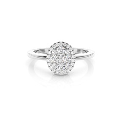 Diamant-Clusterring in runder Krappenfassung