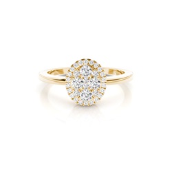 Diamant-Clusterring in runder Krappenfassung